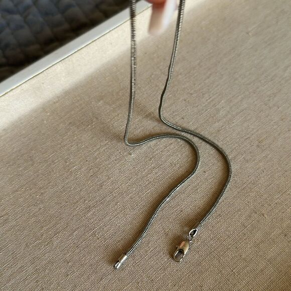 Unmarked Silver-Tone Snake Chain Necklace - 18” - Picture 13 of 16